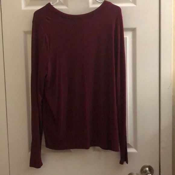 NWT Burgundy Long Sleeve Soft Ribbed Top for Women - Picture 5 of 9